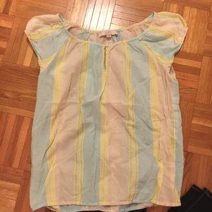 The loft cap sleeved top w stripes